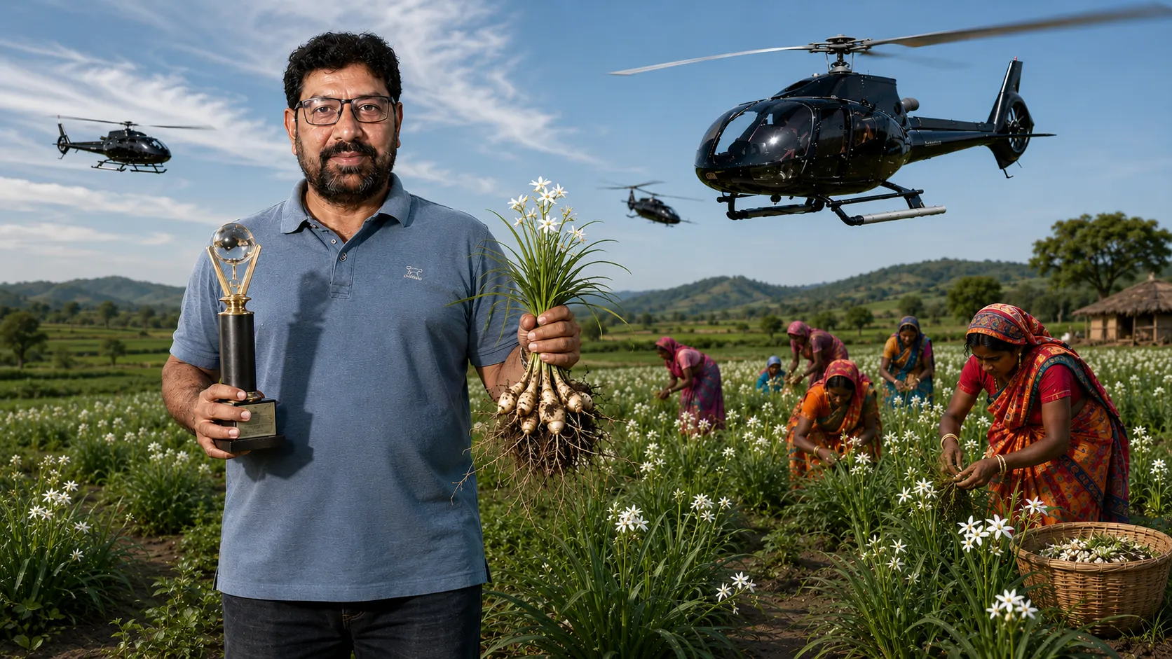 The Helicopter Farmer: How a Banker Quit His Job, Bet Everything on Medicinal Herbs, and Built a Rs 70 Crore Empire in India's Most Dangerous Region