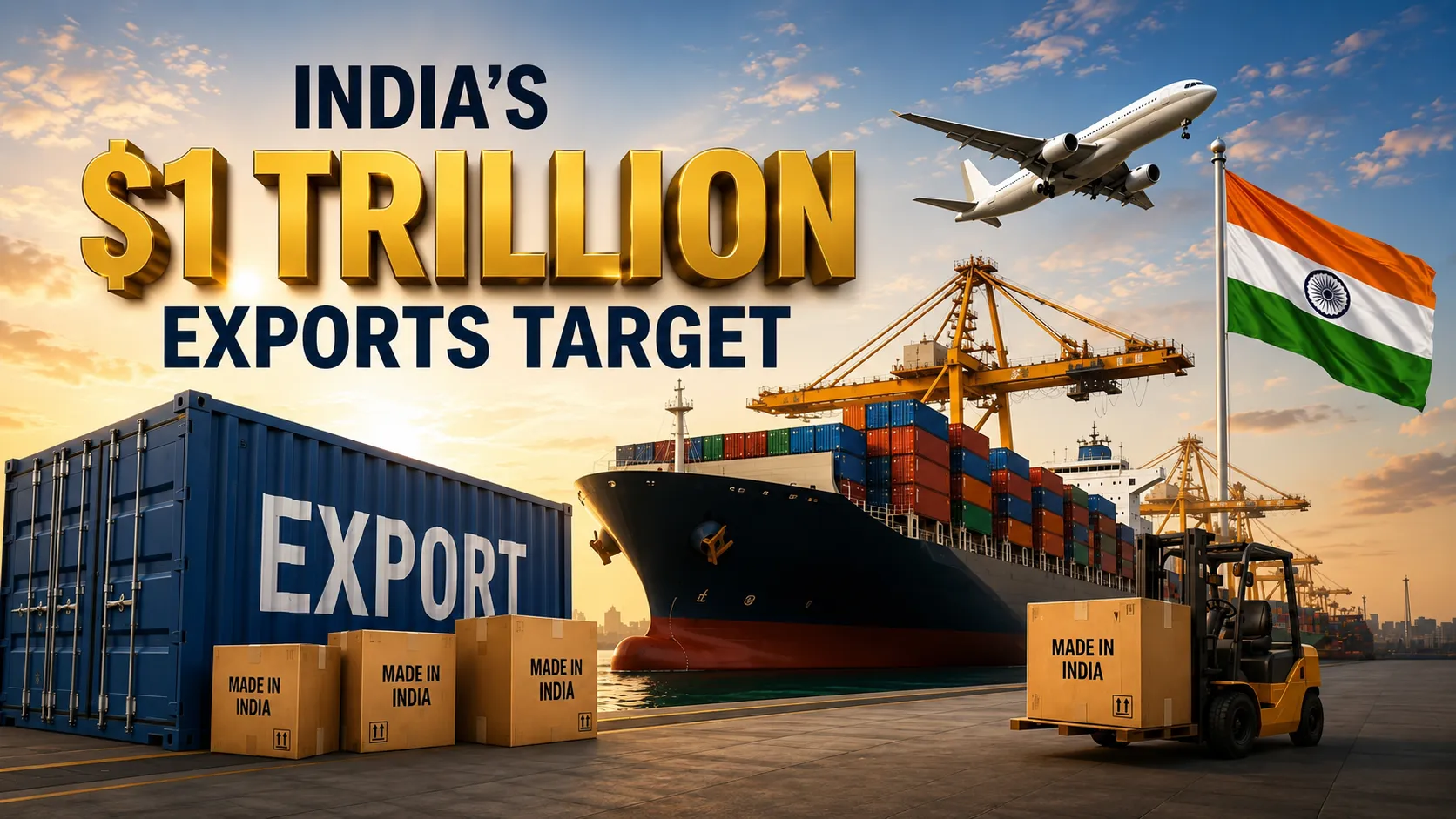 India's Trillion-Dollar Export Dream: Ambitious Target, Widening Trade Gap — Can Both Be True?